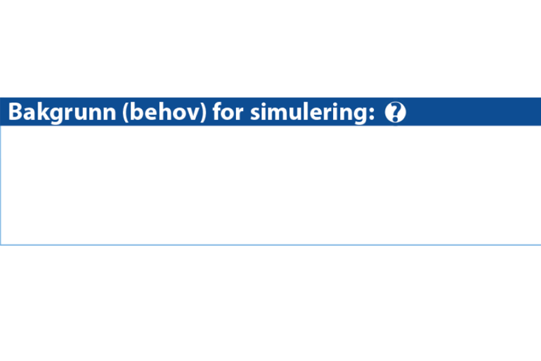Skjermdump av scenarioverktøy som viser bakgrunn for simulering