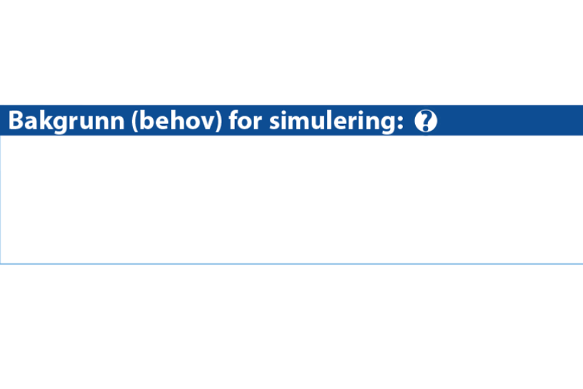Skjermdump av scenarioverktøy som viser bakgrunn for simulering