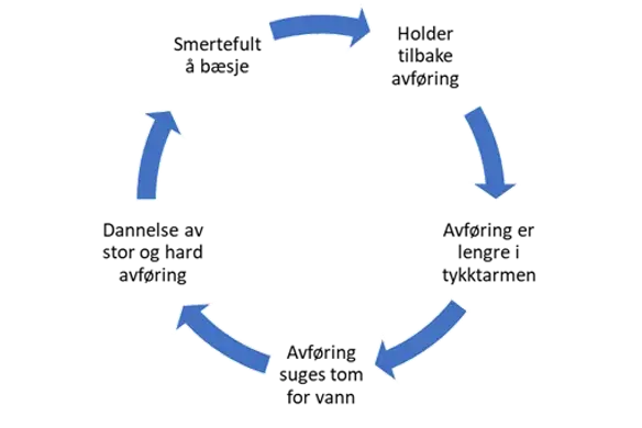 Forstoppelsens onde sirkel (illustrasjon)