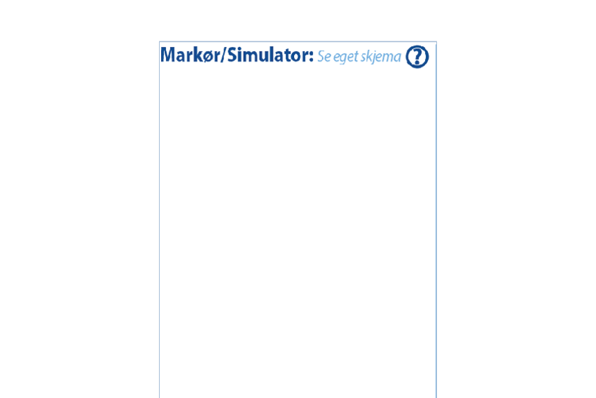 Skjermdump av scenarioverktøy som viser teksten markør/simulator