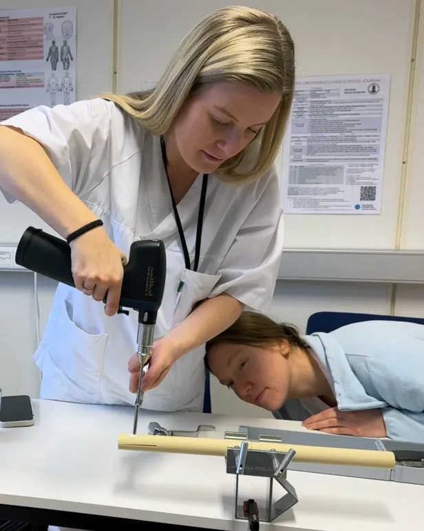 En lege som sjekker en pasient