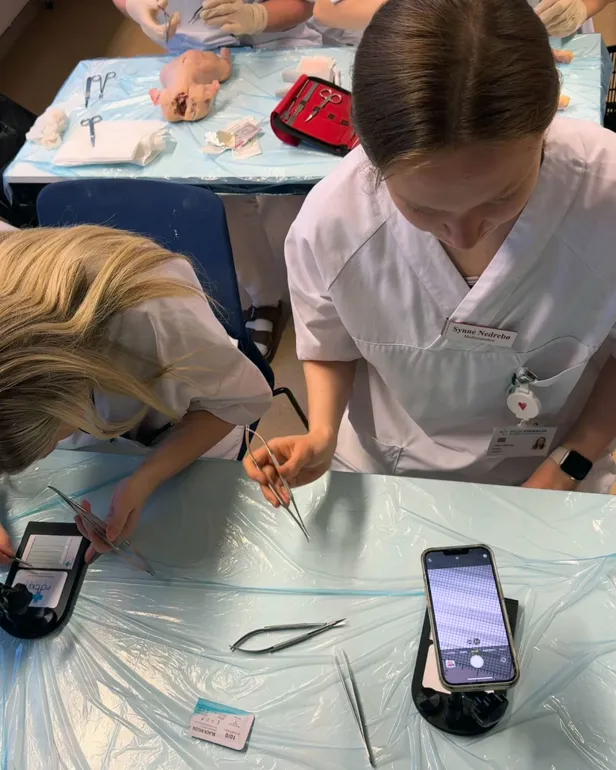 Noen få kvinner som jobber på telefonene sine