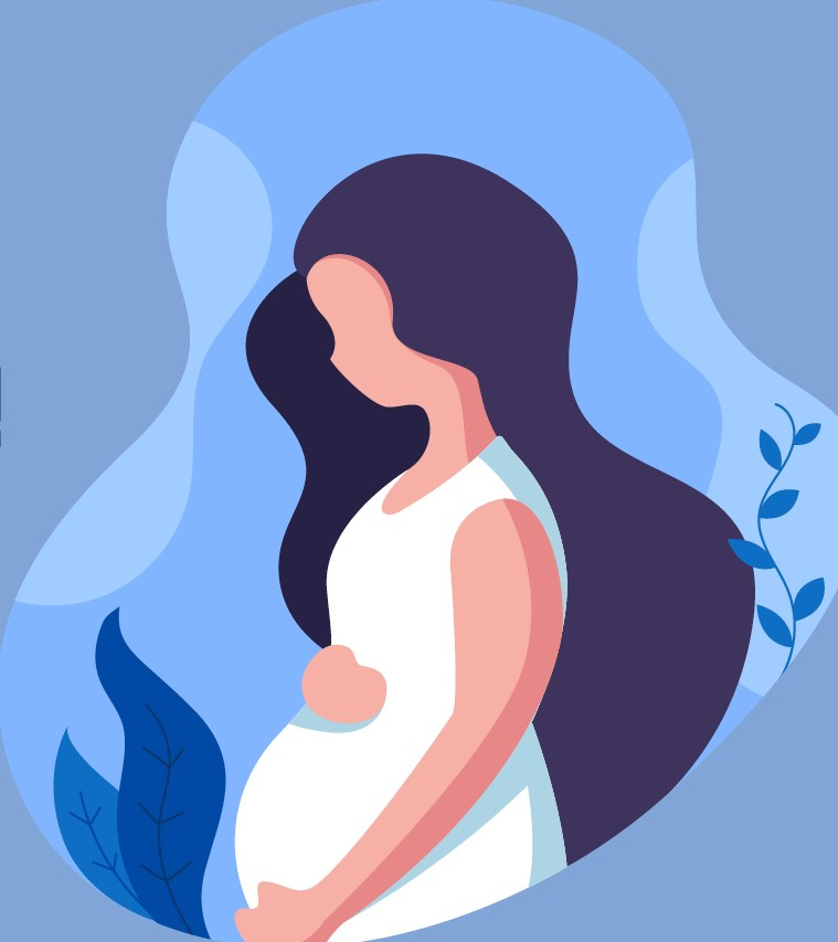 Illustrasjon av en gravid kvinne