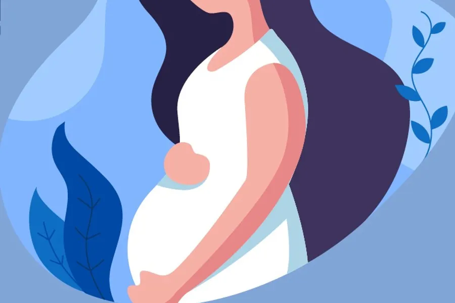 Illustrasjon av en gravid kvinne
