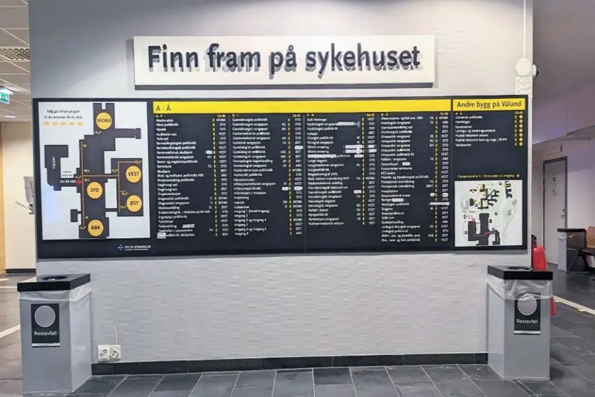 Et skilt på en vegg