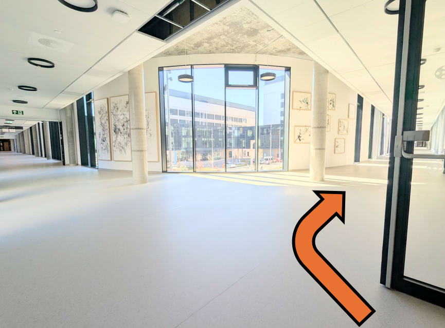 Et stort rom med store vinduer
