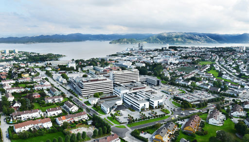 Flyfoto av Stavanger universitetssjukehus på Våland