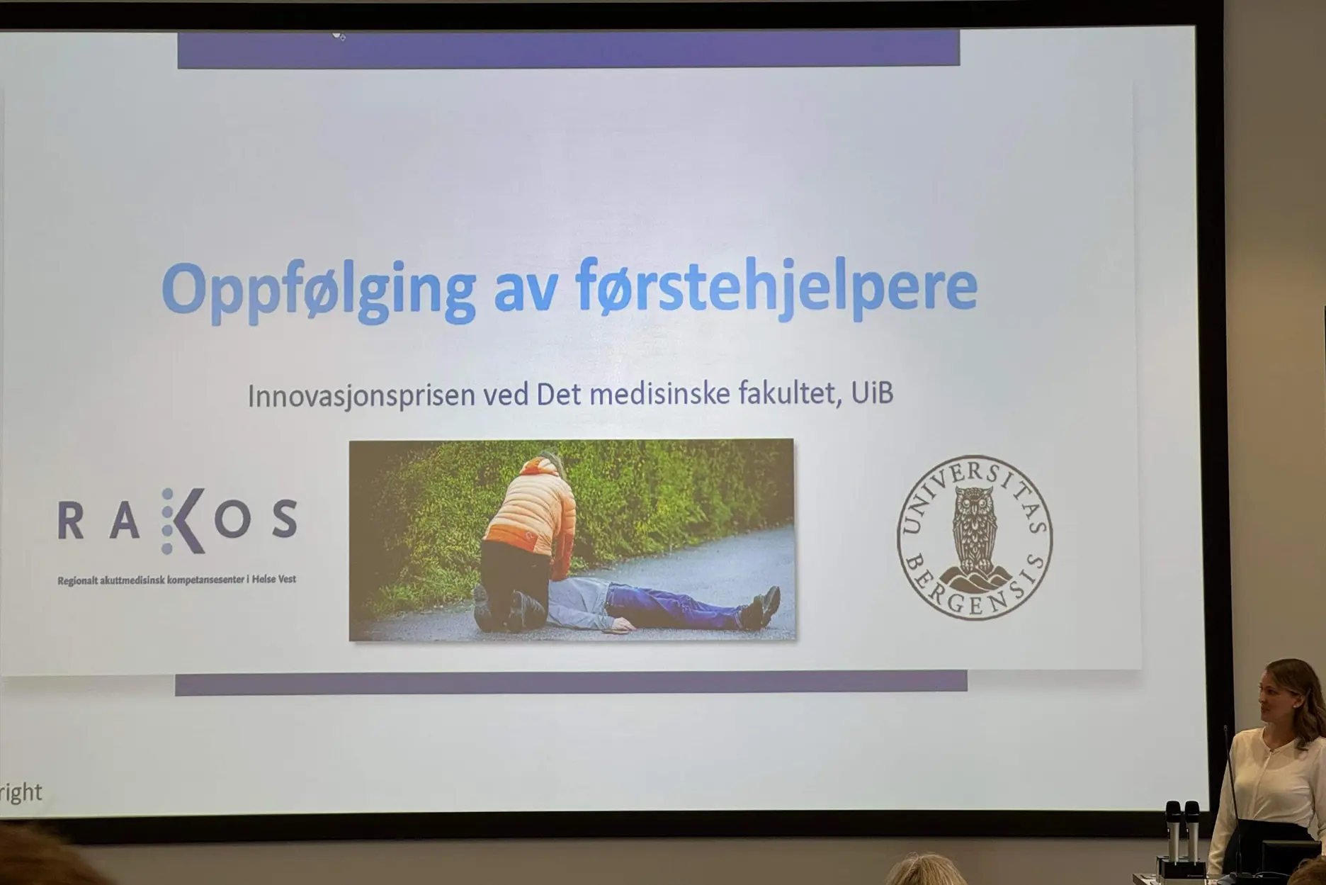 En skjerm med en presentasjon