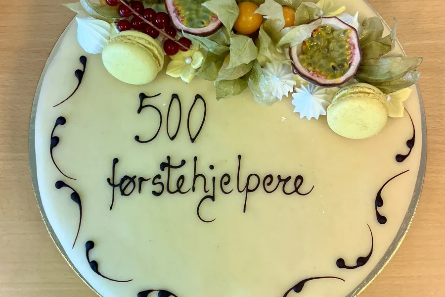 A cake with a message on it