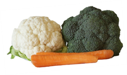 A plate of vegetables and a broccoli