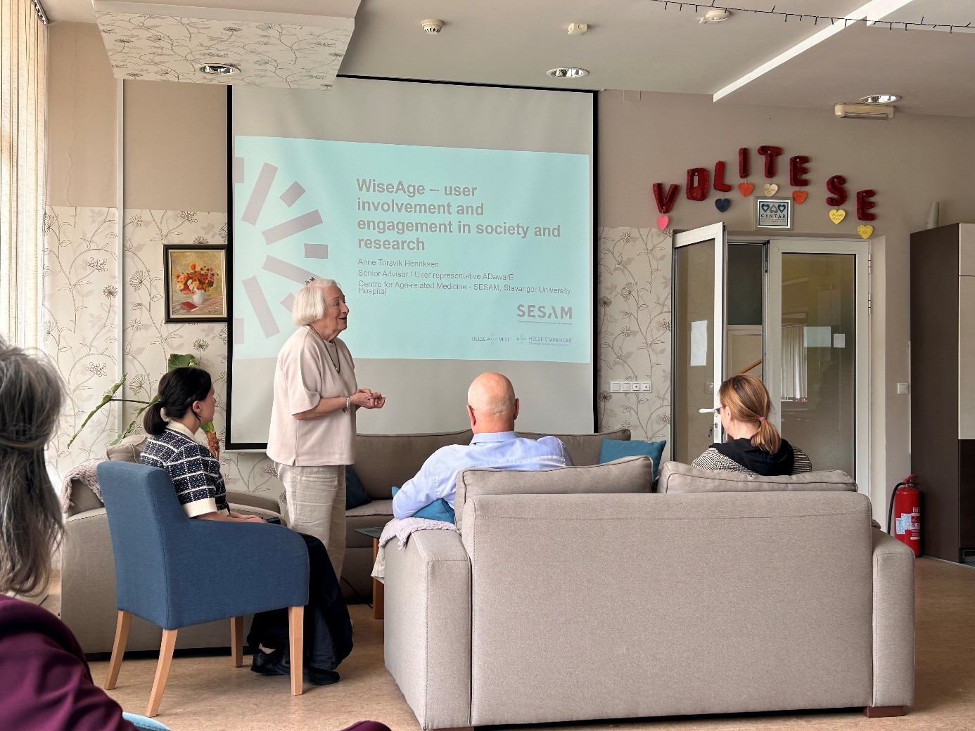 A person giving a presentation