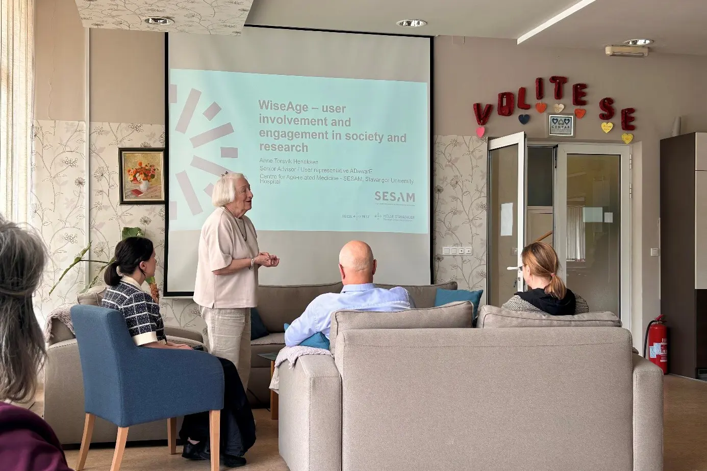 A person giving a presentation