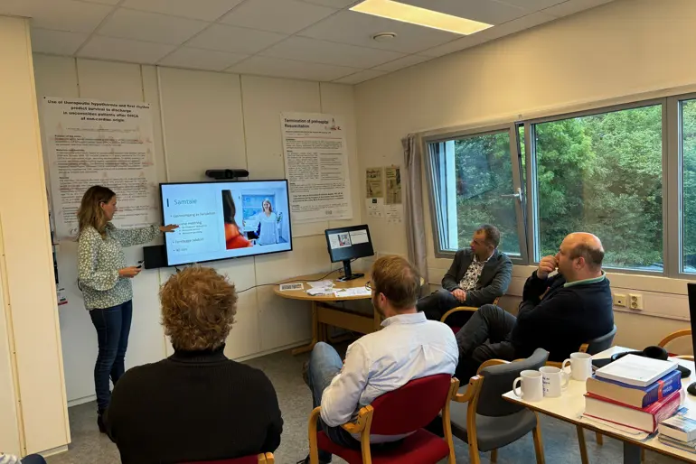 En person som holder en presentasjon