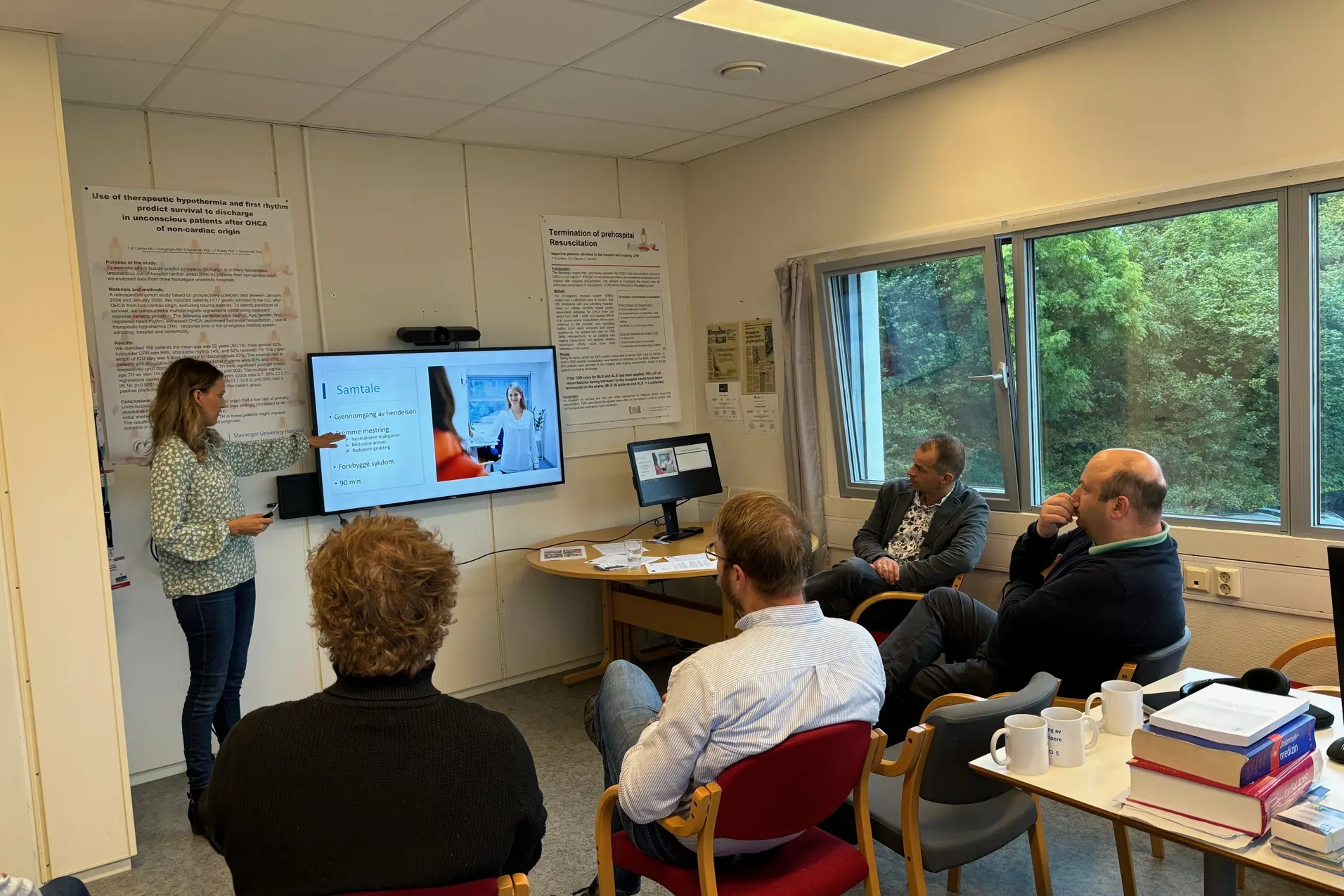 A person giving a presentation