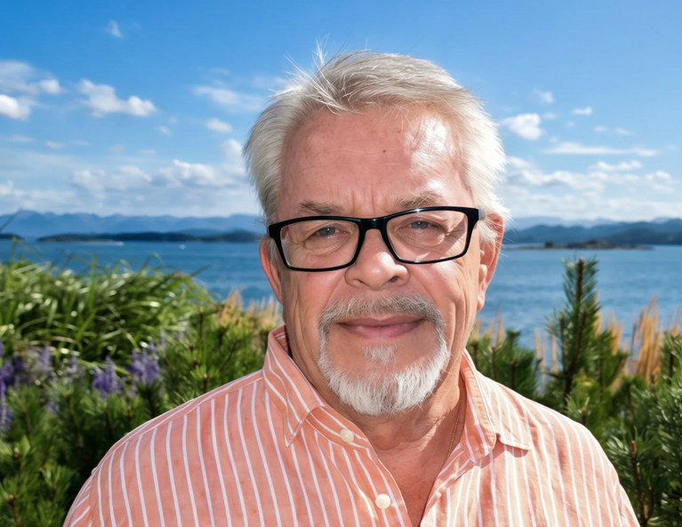 En mann med briller