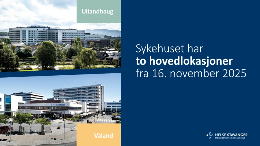 Plakat med bilde av SUS Våland og SUS Ullandhaug