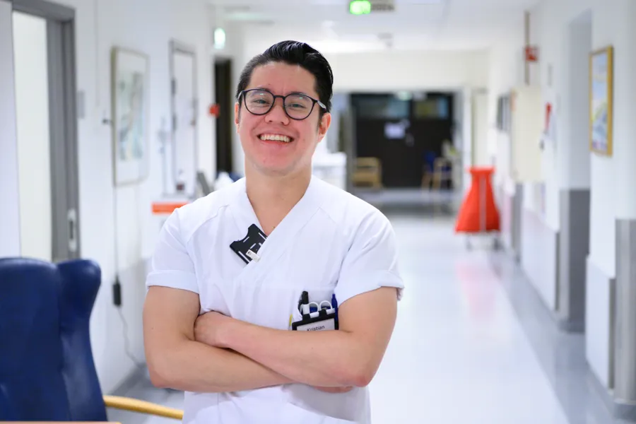 Foto: sykepleier i gang