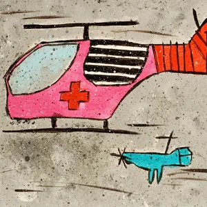 Tegning av helikopter. Tegning.