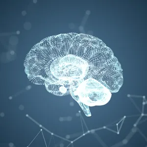 Illustrasjon av en digitalisert hjerne.