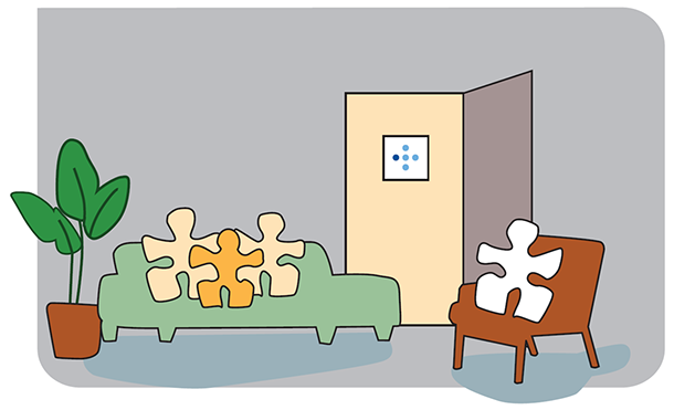 Illustrasjon av personer som snakker sammen