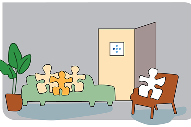 Illustrasjon av personer som snakker sammen