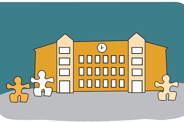 Illustrasjon av skole