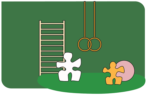 Illustrasjon av en gymsal