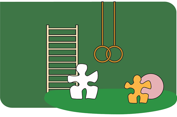 Illustrasjon av en gymsal