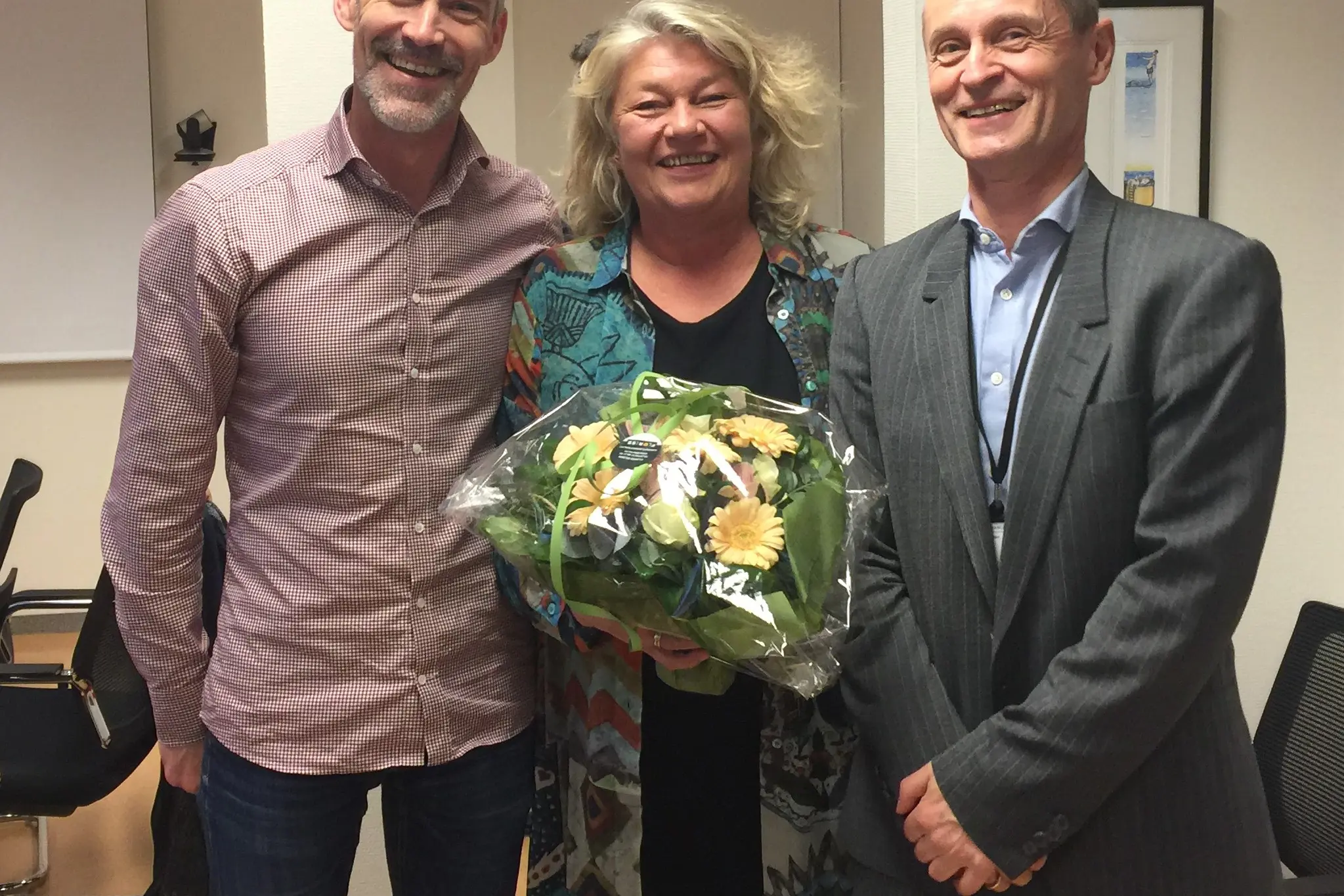 Guido Alves ved NKB sammen med leder Ingelin Testad og forskningsleder Dag Aarsland ved SESAM