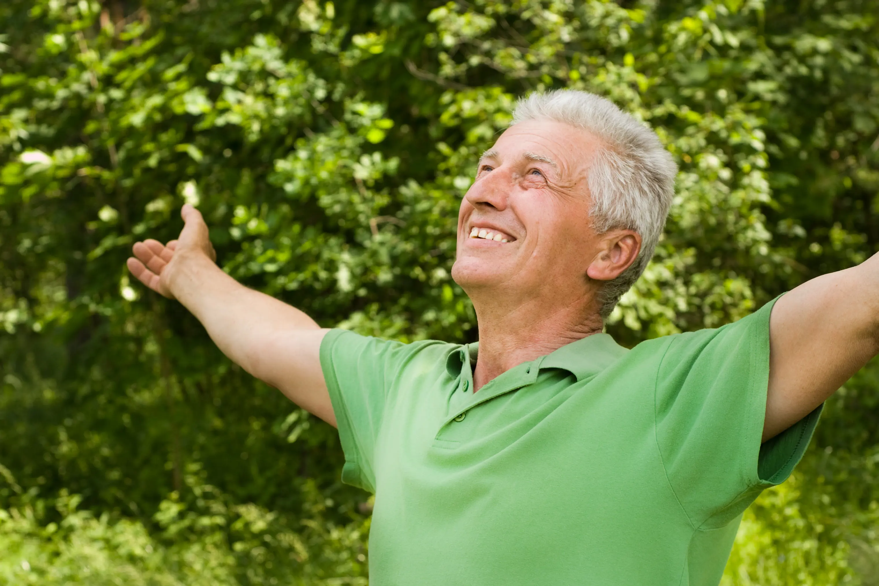 Happy elderly man