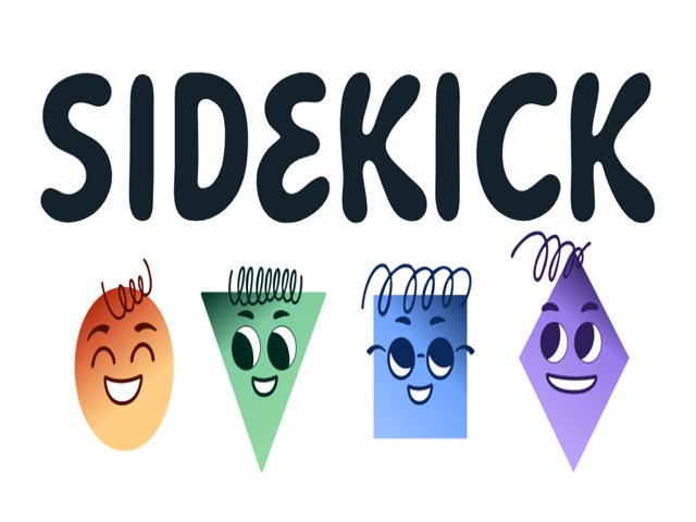 Sidekick-logo, geometiske figurer med smilefjes