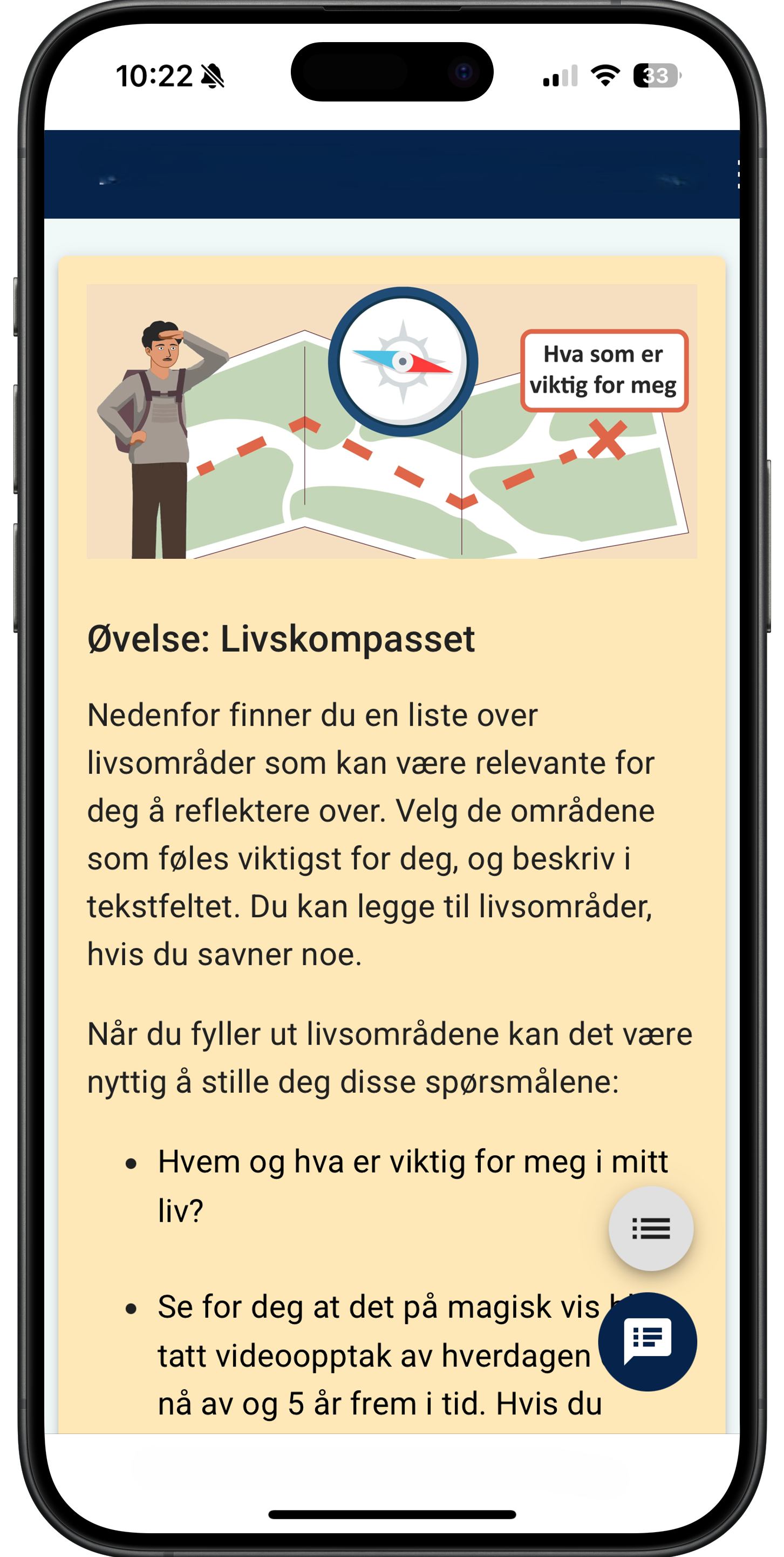 Bilde av skjermen til appen for eBehandling