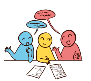 Figurer som diskuterer