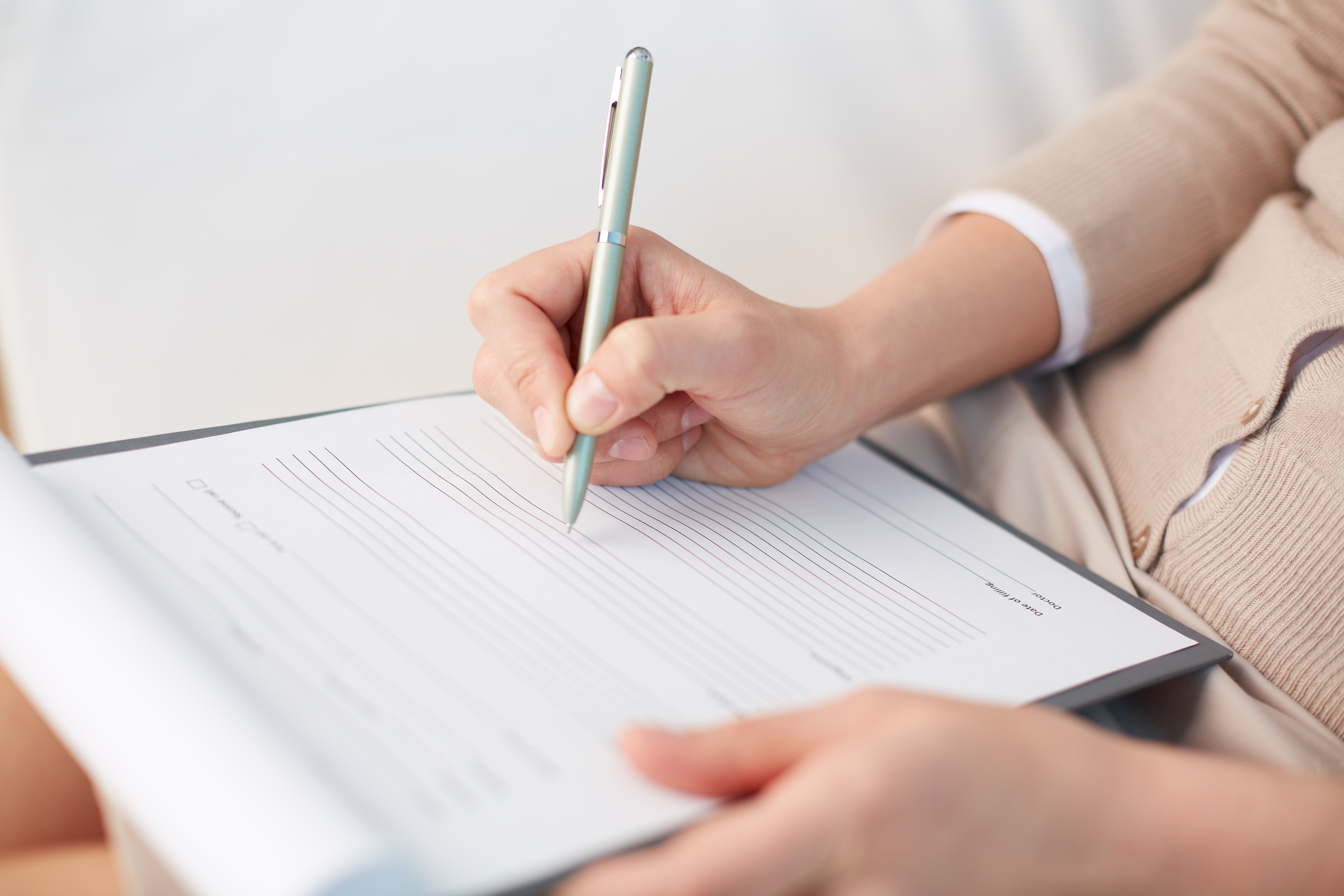 Person som tar notater