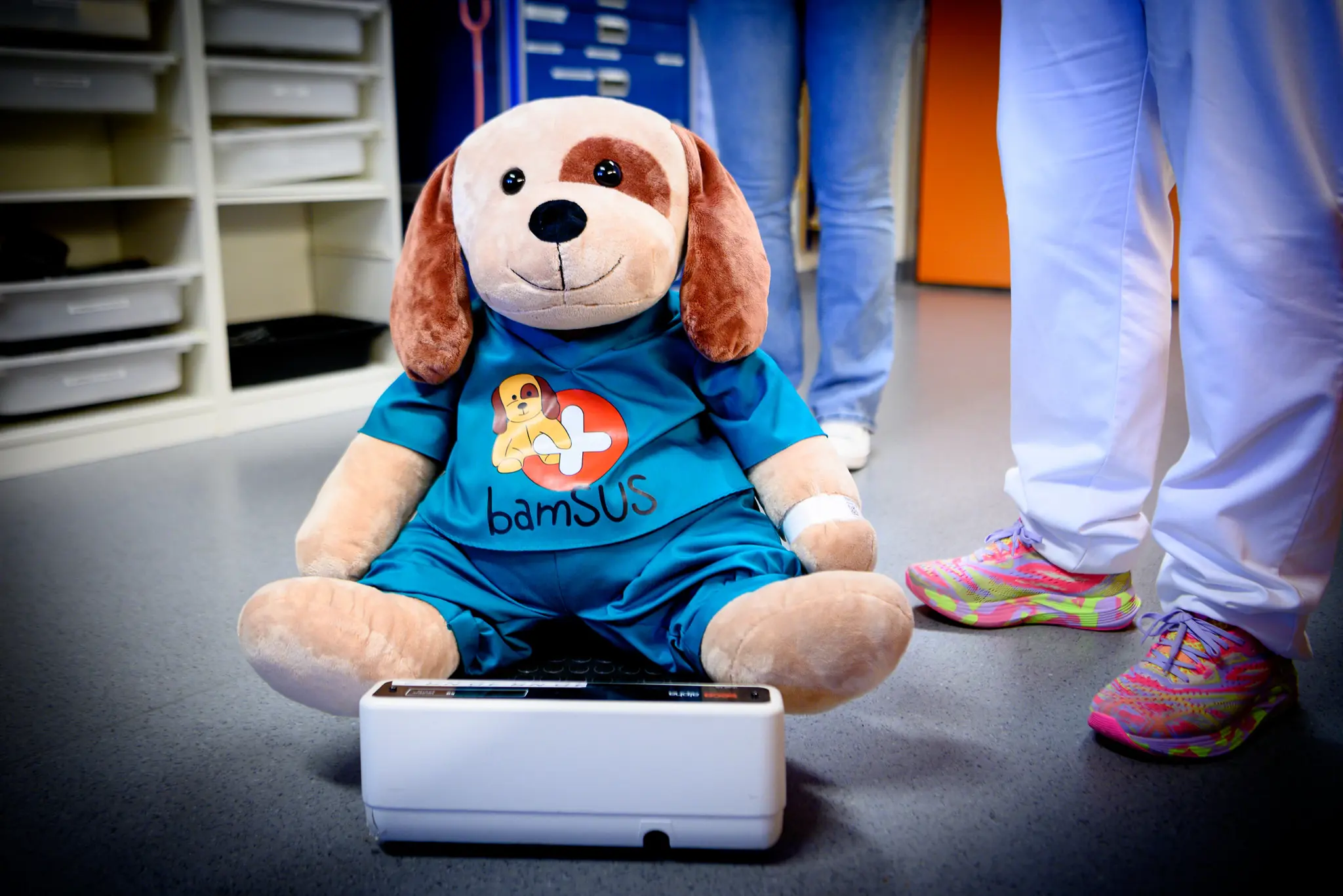 En kosebamse på en vekt